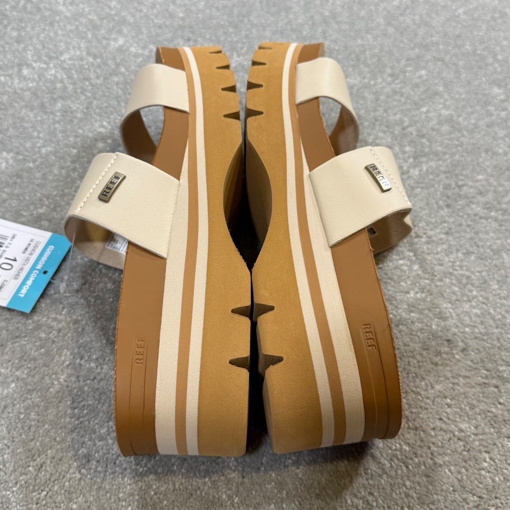Reef Cushion Vista Higher Platform Sandal Vintage Tan Cork NIB Sz10 Comfort Boho - Picture 4 of 14
